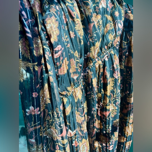 Vero Moda Floral Metallic Print Short Dress - M - Picture 7 of 15